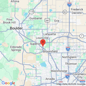 Map to Vantage Pointe Dental office in Broomfield, CO