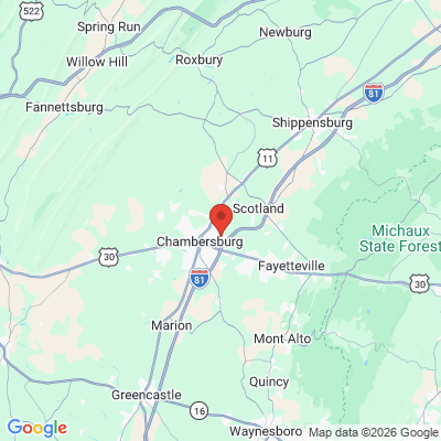 Map to  office in Chambersburg, PA