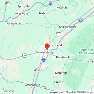 Map to  office in Chambersburg, PA