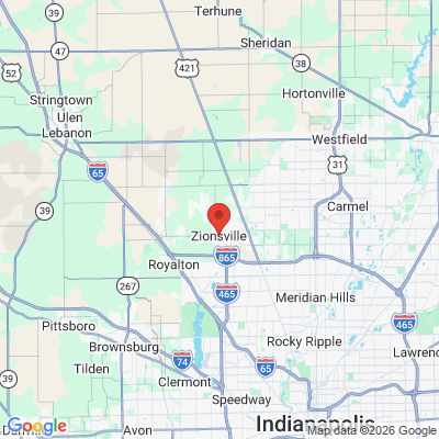 Map to  office in Zionsville, IN