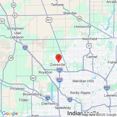 Map to  office in Zionsville, IN