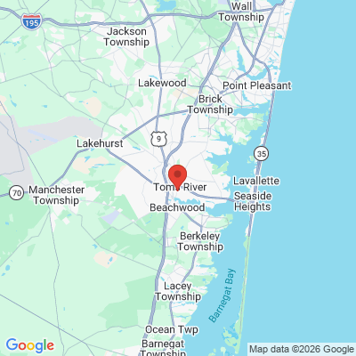 Map to Luna Dental office in Toms River, NJ