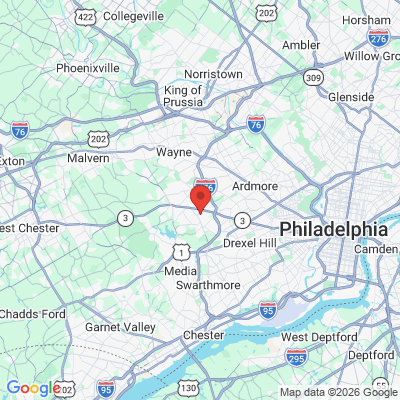 Map to  office in Broomall, PA