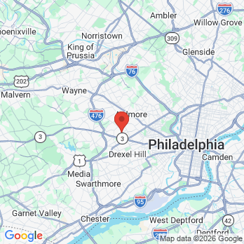 Map to Brookline Dental Associates office in Havertown, PA