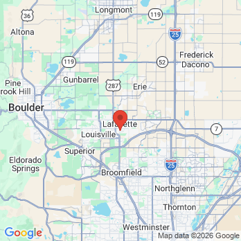 Map to Lafayette Family Orthodontics office in Lafayette, CO