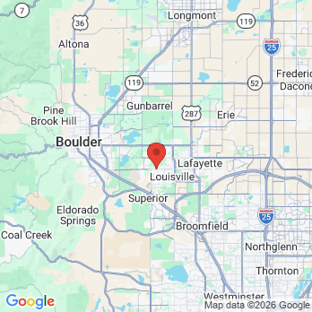 Map to Studio Z Dental office in Louisville, CO