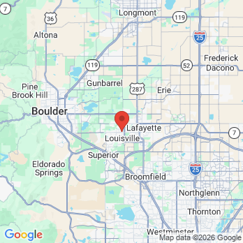 Map to Louisville Dental Associates office in Louisville, CO