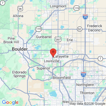 Map to Courtesy Family Dental office in Louisville, CO