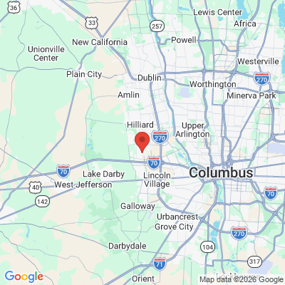 Map to  office in Hilliard, OH