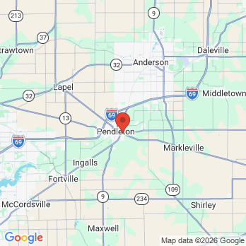 Map to Pendleton Smiles: Julian Shamsaie, DDS office in Pendleton, IN