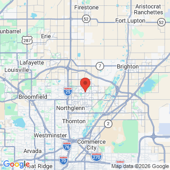Map to The Dental Center office in Thornton, CO