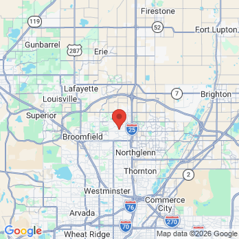 Map to Willow Run Dental office in Westminster, CO