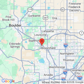 Map to MountainAire Dentistry office in Broomfield, CO