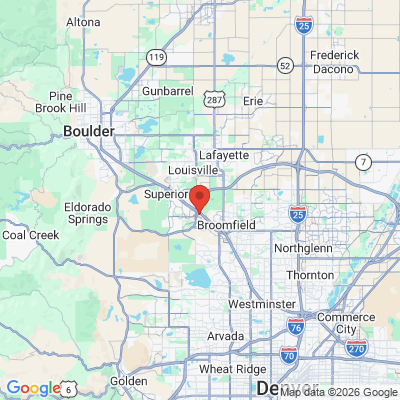 Map to Mountain Aire Dentistry office in Broomfield, CO