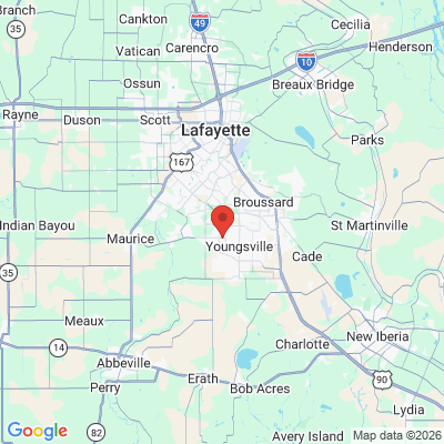 Map to  office in Youngsville, LA