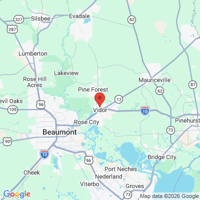 Map to  office in Vidor, TX