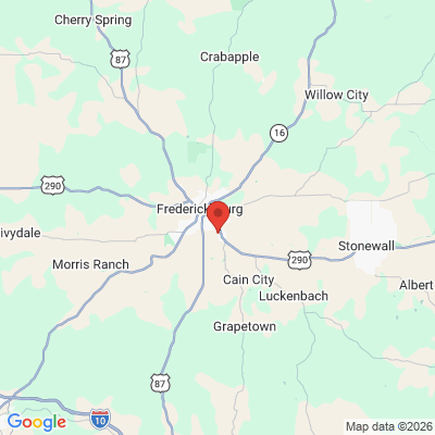 Map to The Good Samaritan Center office in Fredericksburg, TX
