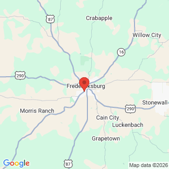 Map to Robert K. Bourquein, DDS, MS office in Fredericksburg, TX