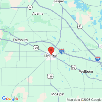 Map to Precision Dentistry of Live Oak office in Live Oak, FL