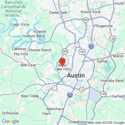 Map to  office in West Lake Hills, TX