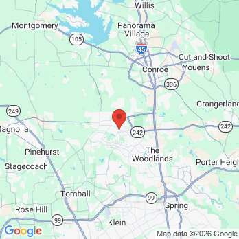 Map to Pickett Dentistry at Alden Bridge office in The Woodlands, TX