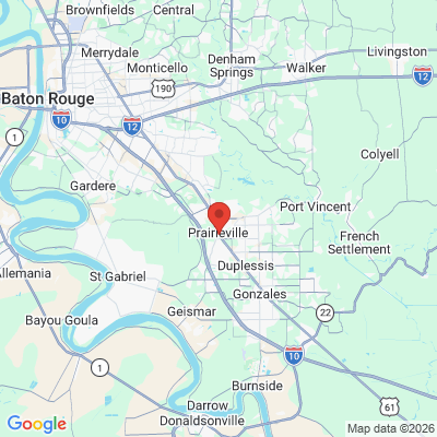 Map to  office in Prairieville, LA