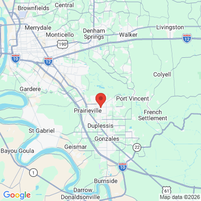 Map to  office in Prairieville, LA