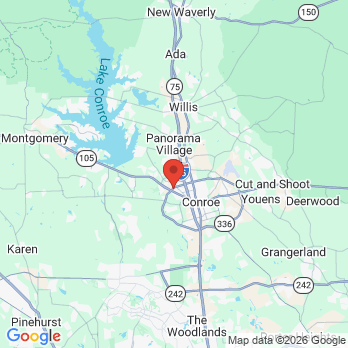 Map to Conroe Pediatric Dentistry office in Conroe, TX