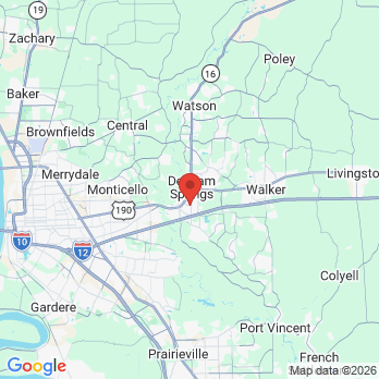 Map to Hood Dental Care - Denham Springs office in Denham Springs, LA