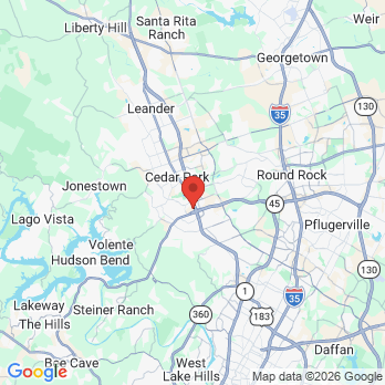 Map to Northwest Dental Associates office in Cedar Park, TX