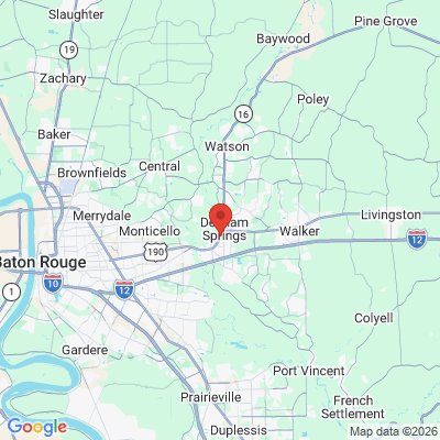 Map to  office in Denham Springs, LA