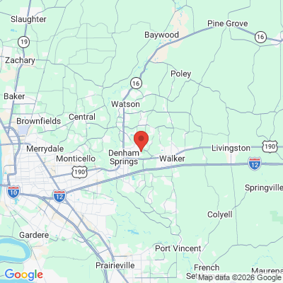 Map to  office in Denham Springs, LA