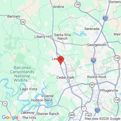 Map to Dental Plus Clinic office in Leander, TX