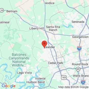 Map to Hero Family Dental office in Leander, TX