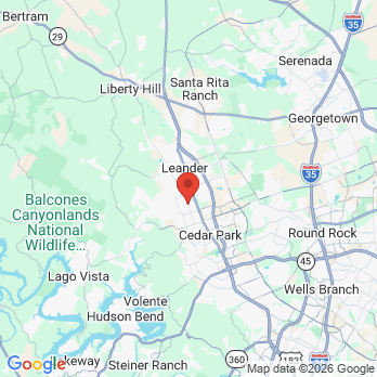 Map to Live Oak Family Dental Care office in Leander, TX