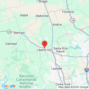 Map to River Ranch Family Dentistry office in Liberty Hill, TX