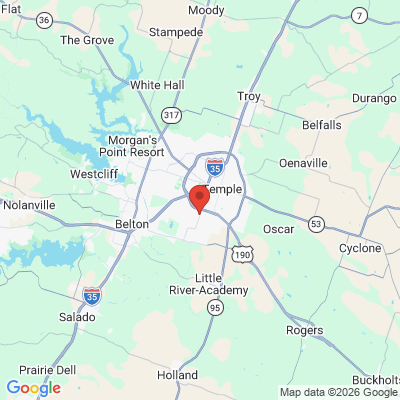 Map to  office in Temple, TX
