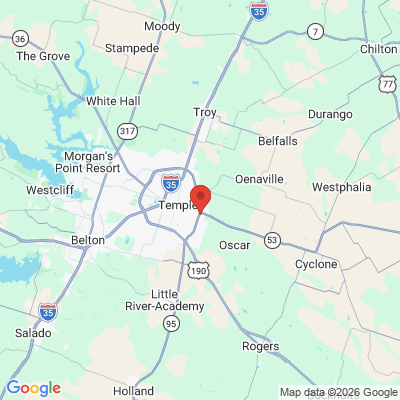 Map to  office in Temple, TX
