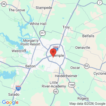 Map to Temple Endodontics office in Temple, TX
