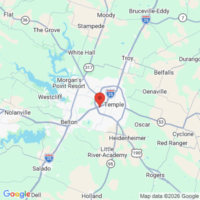 Map to  office in Temple, TX