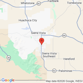 Map to Gentle Care Dentistry & Implants office in Sierra Vista, AZ