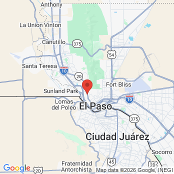 Map to Guadalupe M. Ward, DDS, PA office in El Paso, TX