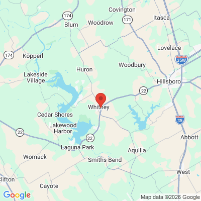 Map to  office in Whitney, TX
