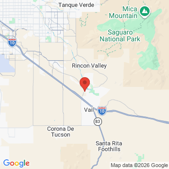 Map to Vail Family Dentistry office in Vail, AZ