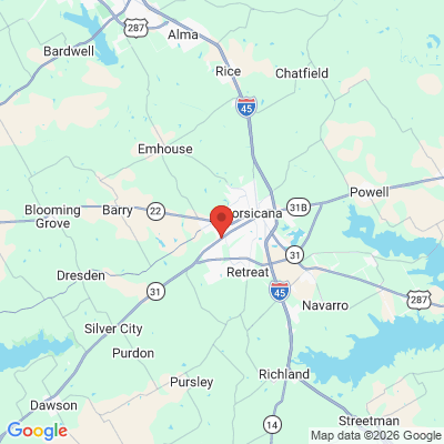Map to  office in Corsicana, TX