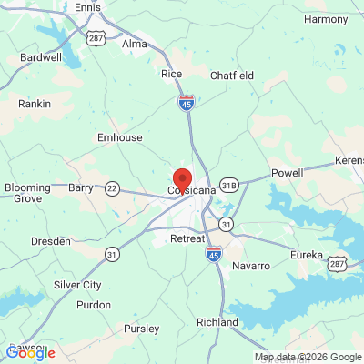 Map to  office in Corsicana, TX