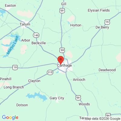 Map to  office in Carthage, TX