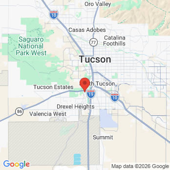 Map to Dedicated Dental Service office in Tucson, AZ