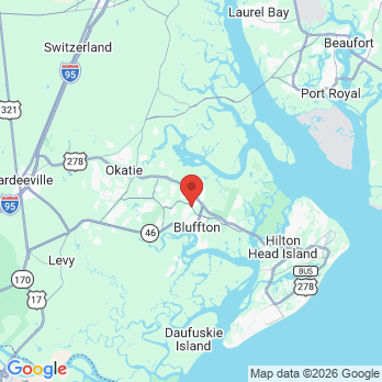 Map to Parkway Dental Arts office in Bluffton, SC