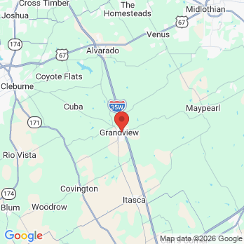 Map to Grandview Dental office in Grandview, TX